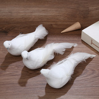 Pendentif Colombe de la Paix Artisanal Réaliste avec Plume, Accessoire Photo de Mariage, Ornement d'Oiseau pour Noël, Vente Transfrontalière