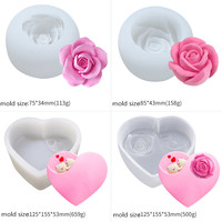 Moule à gâteau en Silicone 12939, grand Rose, savon, 3D