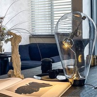 Lampe de table JYLIGHTING moderne, simple, industrielle et luxueuse pour salon, bureau, chambre à coucher, avec fonction tactile, aimantée, en verre, décoration créative.