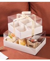 Boîte à gâteau transparente en vente à l'usine, boîte d'emballage avec fenêtre, boîte à gâteau transparente avec plateau à gâteau