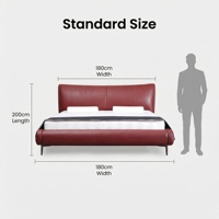 XIYUAN Ensemble de mobilier de chambre moderne haut de gamme en cuir et tissu, avec cadre de lit souple et design réglable, écologique et durable, garantie 10 ans