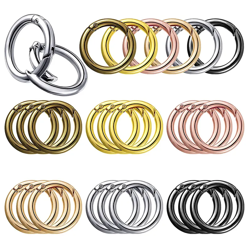 Handtaschen zubehör 25mm runde Tor ringe Schlüssel ring Feder öffnung 1 "Kreis Schnapp clip Haken Feder O Ring