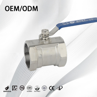 Vanne à bille manuelle filetée en acier inoxydable 304/316, 1 pièce, NPT, vanne à bille industrielle monobloc pour eau, huile, gaz, OEM personnalisé