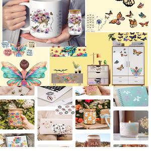 Autocollants UV en PET imperméables et résistants aux UV, lavables, pour gobelets métalliques de 16 oz, faciles à décoller, pour autocollants en cristal, bouteilles, décalcomanies DIY, transfert thermique - Product Image 6