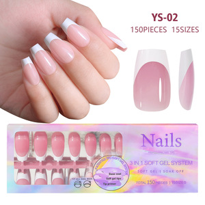 Puntas de Uñas Postizas Desmontables sin Rastro, de Cobertura Completa, con Pegamento, Nuevo Diseño Cuadrado Estilo Francés, Material Acrílico ABS, para Dedos - ¡Venta Caliente! - Product Image 6