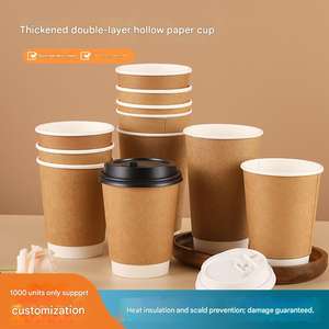 Vaso de Papel Desechable Personalizado para Café Árabe, Vaso de Papel de Doble Pared para Bebidas Calientes y Frías, Comestible, con Tapa - Product Image 2