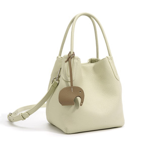 Sac à main fourre-tout rétro en cuir véritable pour <span class=keywords><strong>femme</strong></span>, sac à bandoulière en cuir de vachette souple, sac à main contrasté simple pour <span class=keywords><strong>femme</strong></span> - Product Image 5