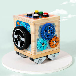 Shine Pep Early Educational Kids Sound Light Busy Bus Montessori Switch Button Cognitive Toys Children Wooden LED Board Toy - Product Image 2