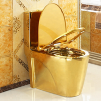 Articles sanitaires en céramique toilette de luxe couleur or toilette monobloc montée au sol