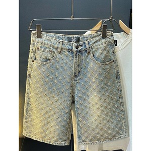 <span class=keywords><strong>Short</strong></span> <span class=keywords><strong>en</strong></span> Denim Délavé de Designer 2025, Style Droit Mignon, Mode d'Été, Déchiré Décontracté, pour Homme - Product Image 3