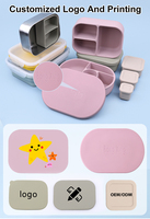 Récipient alimentaire 100% écologique de qualité alimentaire sans Bpa avec logo personnalisé Ensemble de boîtes à lunch pour enfants en acier inoxydable silicone silicone Bento
