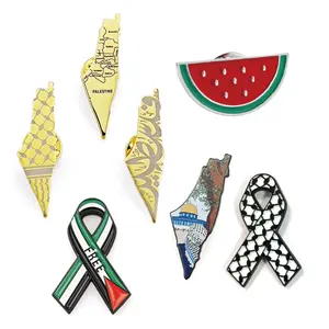 Metall-Wassermelone-Emaille-Revier-Stift individuelles Palästina-Kartenzeichen in Form von Palestine-Stift