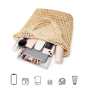 2025 Custom logo Hotsale Women's <strong>Straw</strong> Beach <strong>Bag</strong> Mesh Woven Tote One <strong>Bag</strong> Large Travel Shoulder Tote Hobo <strong>Bag</strong> Handbags Paper - Product Image 2