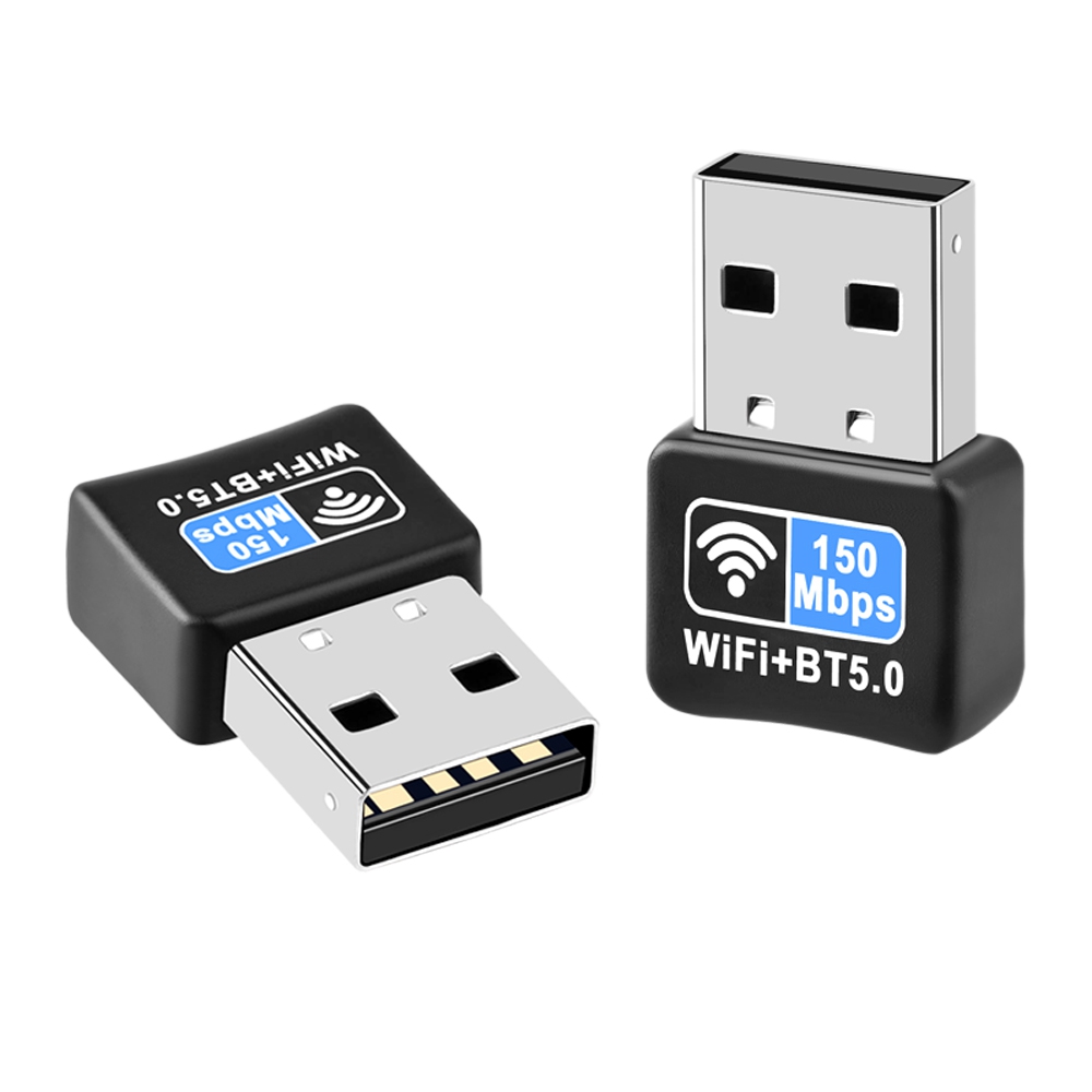 WB303 Bluetooth 5.0 WiFi Wireless Network Card USB 2.0 150M 802.11 b/g/n LAN Adapter for Laptop PC Mini Wi-fi Dongle