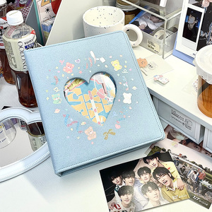 Álbum de Fotos de Cuero PU A5 de 3 Anillos, <span class=keywords><strong>Libro</strong></span> de Colección de Fotos Kpop, Álbum de Corazón y Amor de 3/4/6 Pulgadas, 21x23 cm - Product Image 2