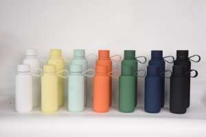 Venta caliente 12oz 20oz portátil de doble pared de acero inoxidable botella de vacío estancia caliente mantener frío en pintura de goma aceptar personalizado - Product Image 2