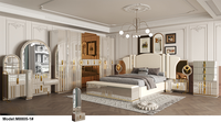Neues Design Modernes Beleuchtetes Kopfteil Holz Kingsize-Bett Schlafzimmer-Set Doppel-Holzrahmen Voll Luxuriöse Wohnmöbel Schlafzimmer-Sets