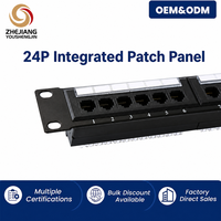 Connecteurs de câble réseau Keystone Cat6/Cat6A Premium 24/48 ports, panneau de brassage modulaire en acier avec barre de support arrière intégrée
