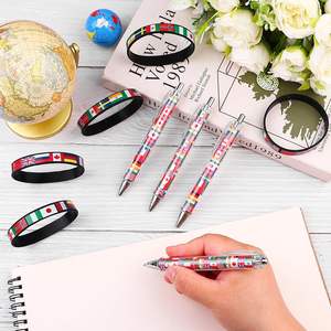 Uluslararası dünya bayrakları parti Favor hediyeler tükenmez kalemler dünya dekor etrafında seyahat gezisi için kauçuk bilezik - Product Image 6