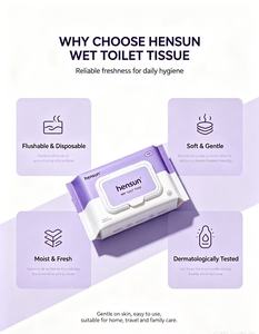 Lingettes humides écologiques Hensun pour toilettes, jetables, 10, 50, 100, 300 lingettes, format voyage, familial, à fixer au mur, poche - Product Image 6