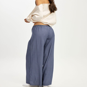 Ensemble de pyjama en coton respirant pour femmes, sans bretelles, à manches longues, imprimé étoiles, avec taille élastique, pantalon à <span class=keywords><strong>jambes</strong></span> larges, vêtements de nuit décontractés - Product Image 2