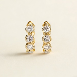 Сертифицированные IGI GIA серьги-гвоздики с выращенными в лаборатории бриллиантами 1 карат, из настоящего золота 14/18 карат, низкопрофильные, изысканные ювелирные изделия для женщин - Product Image 2