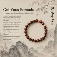 Bracelet perlé à la formule herboriste héritage de la dynastie Song, en ginseng Kynam naturel, bijou aromatique bien-être, fait main, logo personnalisé