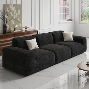 Ensemble de canapés modulables de qualité supérieure, revêtement en tissu gris anthracite, design moderne, rembourrage en éponge, demandez un échantillon gratuit - Product Image 3
