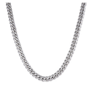 CSJY Trang Sức Hip Hop Bán Chạy Hàng Đầu Kích Thước Số Lượng Lớn 10MM Sang Trọng Sterling Silver Mạ Vàng Prong Set CZ Cuban Chuỗi Liên Kết - Product Image 1