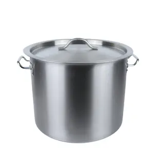 large Stainless steel thick Soup pot with handle lid big pot bucket pail  water barrel household
