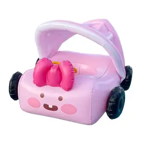 <span class=keywords><strong>Bouée</strong></span> de <span class=keywords><strong>piscine</strong></span> gonflable mignonne pour bébé avec auvent détachable <span class=keywords><strong>bouée</strong></span> de <span class=keywords><strong>piscine</strong></span> pour bébé anneau de natation nouveau lancement de produit personnalisé en PVC rose - Product Image 1