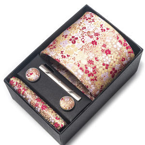 Herren Classic Checks Schwarz/Rot/Pink/Blau Jacquard Gewebte Seiden krawatte Krawatte Geschenk box - Product Image 4