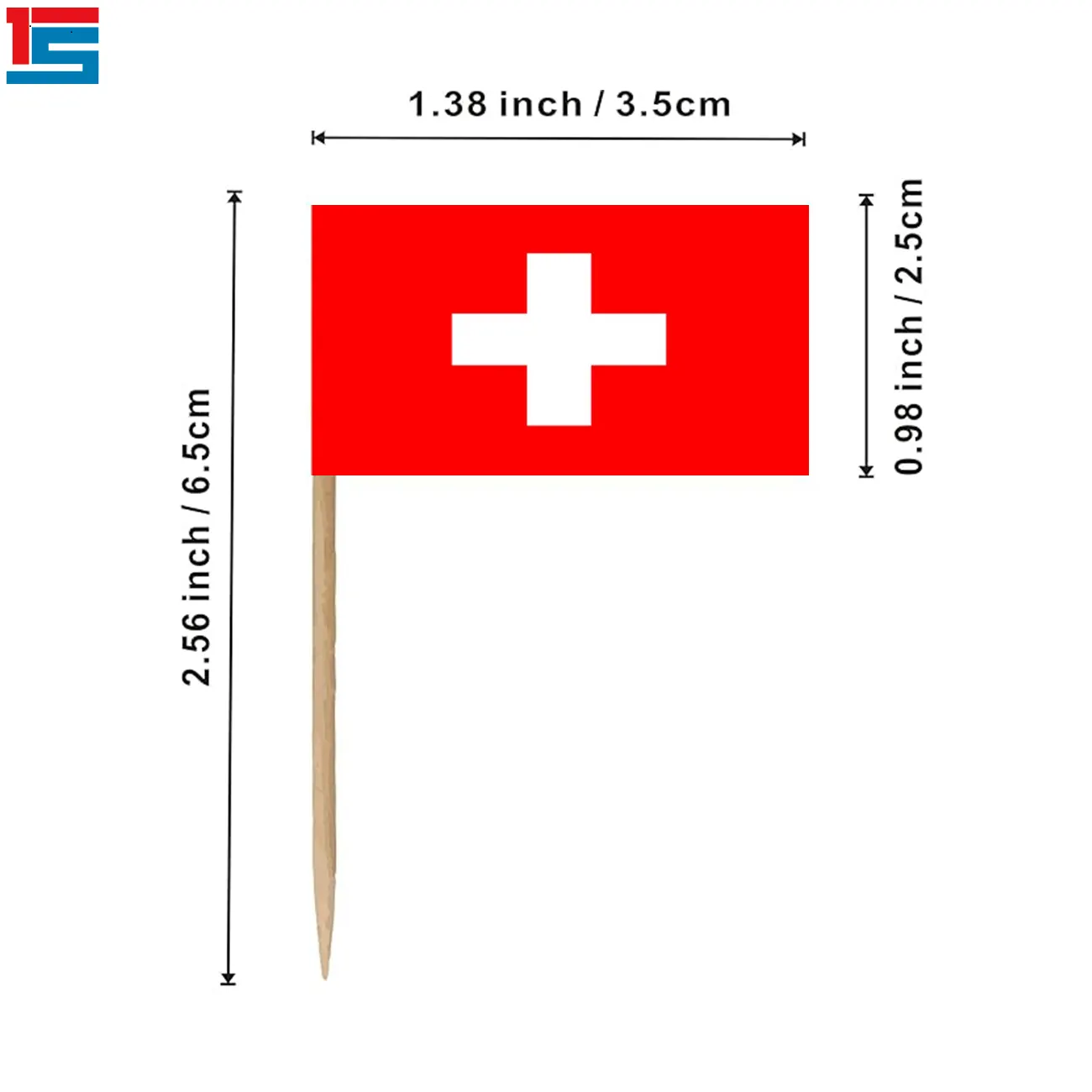 Acara Olahraga 2024 pabrik bendera negara dekorasi makanan bendera tusuk gigi Swiss Mini dengan Logo khusus