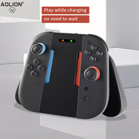 Support de charge Aolion noir en ABS pour manettes Joy-Con gauche et droite, modèle exclusif AL-NS2503, compatible avec Joy-Con NS2