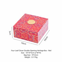 Boîte à bijoux traditionnelle chinoise à double porte en brocart floral, organisateur de rangement pour bracelets, colliers, bagues et boucles d'oreilles en jade