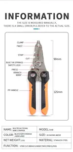 Automatic Wire Stripper Cable Stripping Tools Wire Cutting Combination Pliers With PP Handle