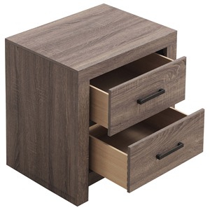 Brantford Barrel Oak 2-<b>Drawer</b> Nightstand Modern Wood <b>Storage</b> <b>Drawer</b> Unit Bedroom Furniture - Product Image 5