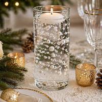 Guirlande de Noël en perles 20m, en plastique réutilisable, or, argent, blanc, chaîne de perles métalliques, pour toile de fond de mariage, fête festive