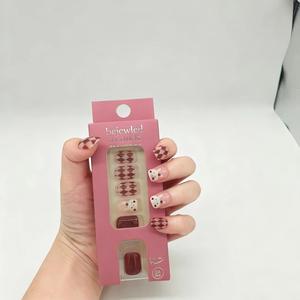 Uñas Postizas Cuadradas Personalizables de 24 Piezas <span class=keywords><strong>con</strong></span> Pegamento, Material PMMA Reutilizable, Diseño de <span class=keywords><strong>Manicura</strong></span> <span class=keywords><strong>Francesa</strong></span> de Cobertura Completa para Uso en Dedos - Product Image 3