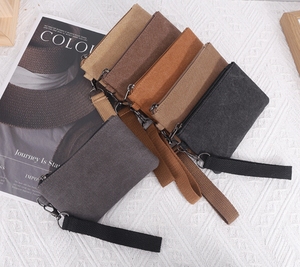 Nuovo sacchetto portatile in tela di lavaggio borsa da donna con cerniera Mini portamonete da <span class=keywords><strong>uomo</strong></span> per chiavi portachiavi piccoli portafogli da regalo con bracciale - Product Image 2