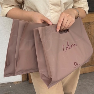 Sacs de shopping en plastique LDPE avec poignée découpée, imprimés avec un logo personnalisé, <span class=keywords><strong>pour</strong></span> boutique, cadeaux, magasins de vêtements - Product Image 5
