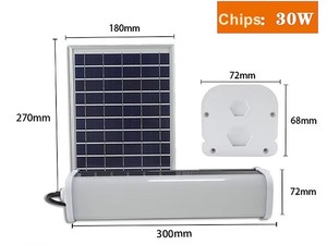Luce solare a LED Batten con tubo di alluminio IP65 alimentato a batteria per interni ed esterni <span class=keywords><strong>Garage</strong></span> Carport stazione degli autobus illuminazione - Product Image 5