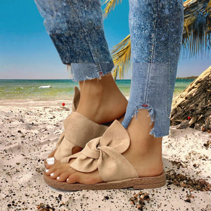 Sandalias de Mujer con Lazo de Gamuza Sintética, Ligeras, para Playa, Verano, Casuales - Product Image 3