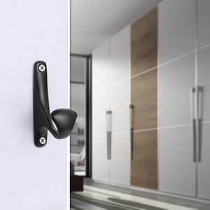 Gancho de pared de aleación de zinc, individual, para abrigos y gorras, tipo montaje en pared para armario, cromo brillante, plata mate, oro brillante, negro mate - Product Image 2