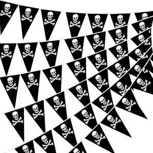 Drapeau de pirate Joli Roger, guirlande de drapeaux pour décoration de fête, bar, club sportif, festival scolaire, célébration - 16,5 pieds - Product Image 1