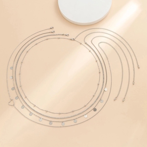 Catena 4 pz/set con strass lucido placcato oro argento calunnia in vita per donne ragazze gioielli per il corpo - Product Image 5