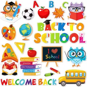Back to School Grosso Gel Clings Bem-vindo De Volta Janela Gel Decalques Gnome Owl School Bus Gel Adesivos para a Escola