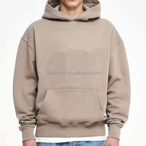 เสื้อฮู้ดผ้าคอตตอนแบบไม่มีสายสำหรับผู้ชายเสื้อแบบสวมศีรษะแนวสตรีทแวร์ผ้าเฟรนช์เทอร์รี่วินเทจออกแบบได้ตามต้องการโลโก้ได้100% - Product Image 3