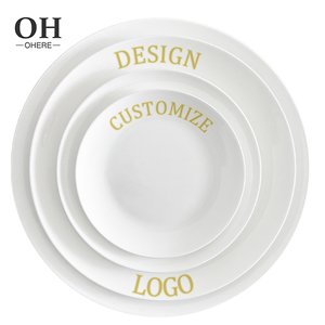 Vajilla Clásica de Porcelana Blanca Ecológica con Diseños Personalizables, Logotipos y Formas Florales, <span class=keywords><strong>Platos</strong></span> de Cerámica - Product Image 3