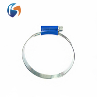 Collier de serrage de type britannique bleu avec bande galvanisée en fer de 9,7 mm et 11,7 mm